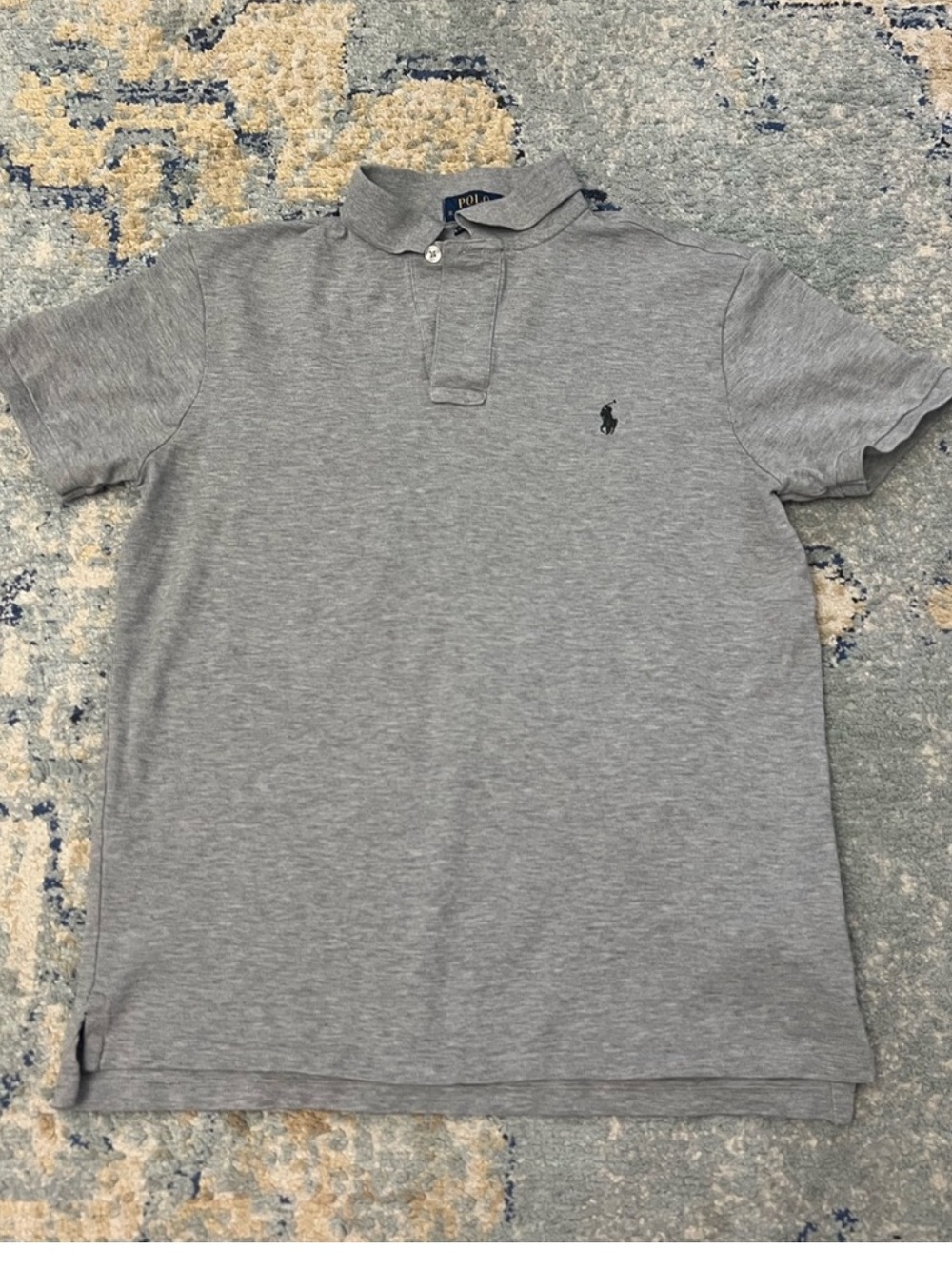 Polo by Ralph Lauren Heather Gray Polo with Navy Label size Medium